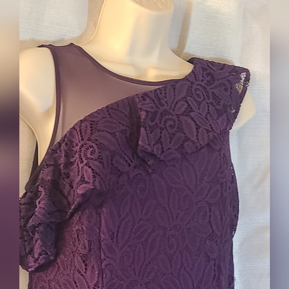 Roz & Ali 10P Purple Coctail Dress - Picture 2 of 4